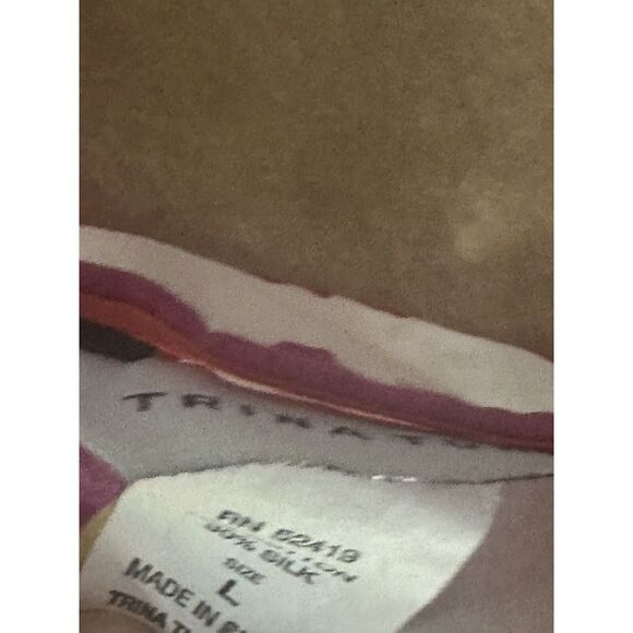 Trina Turk L Silk Blend Kimono Style Mini Dress Multicolor Tie - Picture 4 of 7